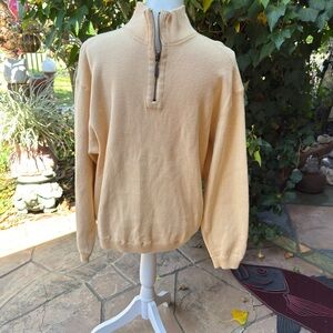 VTG Caribbean Joe Men's Zip-Neck Sweater in Light Beige